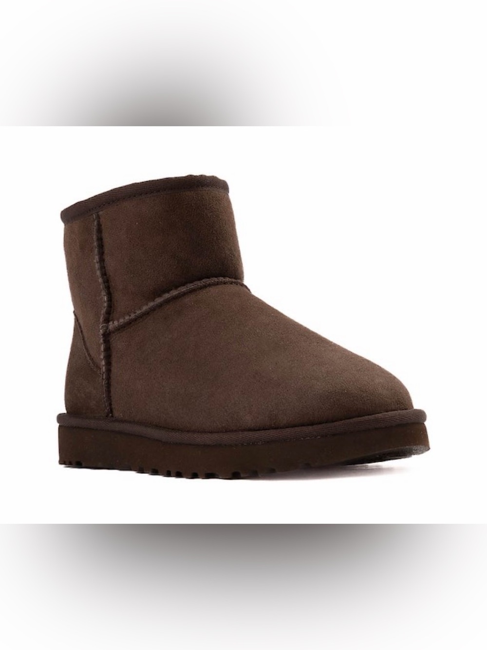UGG Womens Classic Mini II Suede Leather Dusted Cocoa Brown Boots Wool Sz 10